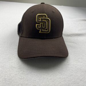 San Diego Padres Hat New Era 39Thirty Brown Baseball Cap Hat Size Small Medium